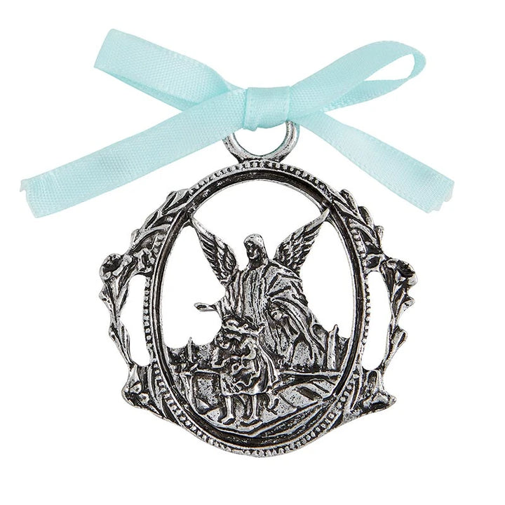 Boy Cross with Guardian Angel Crib Medal Set - Blue Ribbon