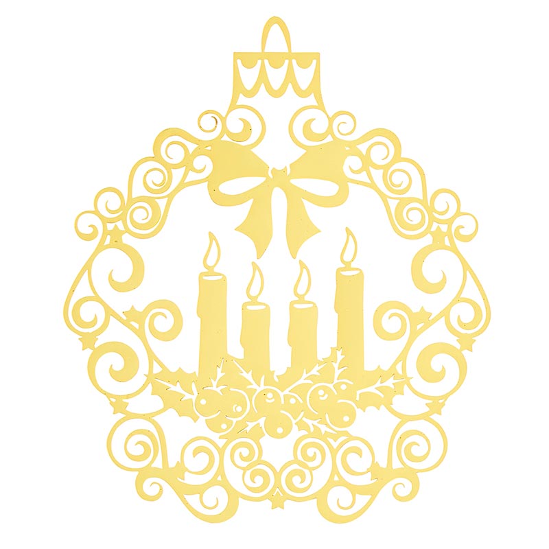 Brass Advent Candle Christmas ornament with metallic finish for Catholic Christmas tree decor