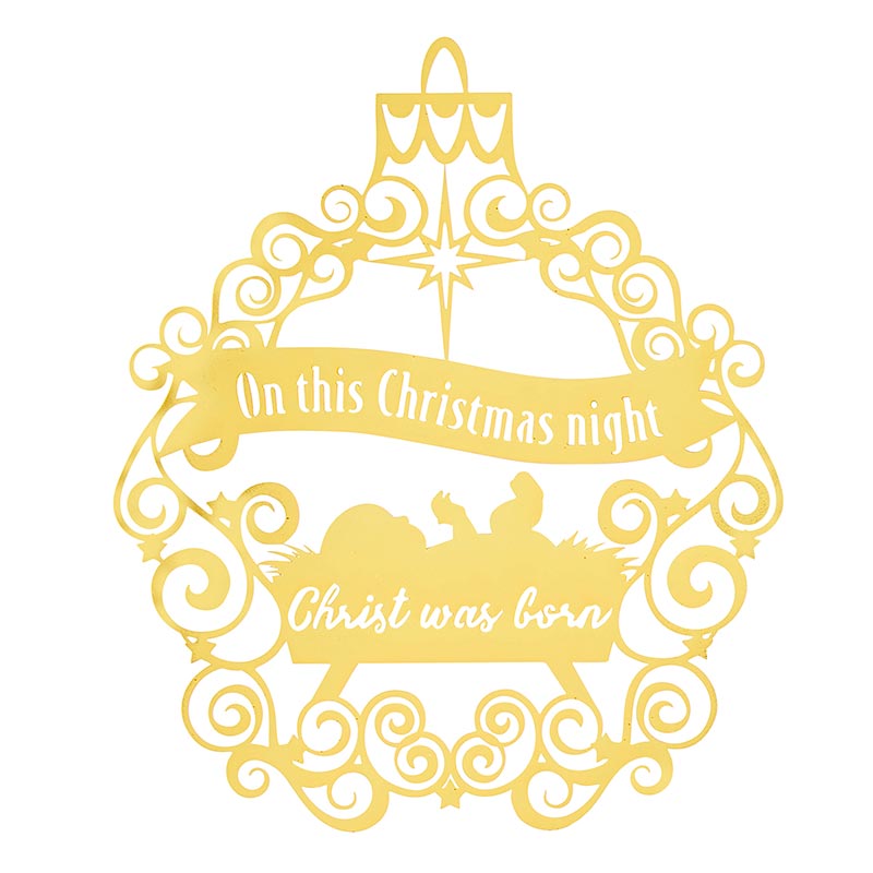 Brass Christmas Ornament - Christ Child In Manger