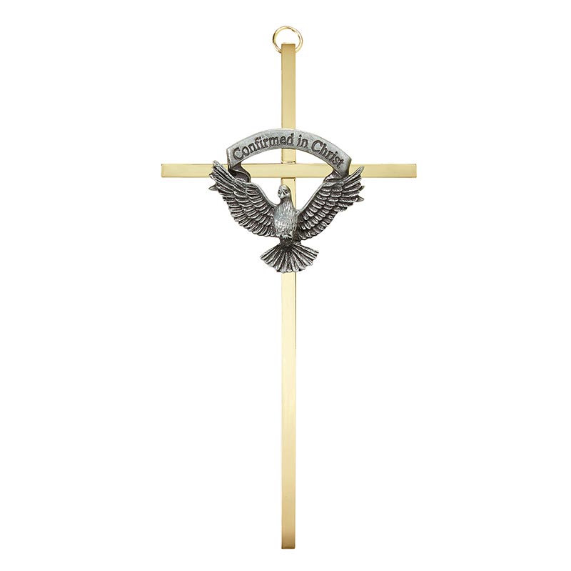 Brass Cross with Emblem - Confirmation