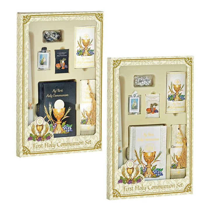 Bread of Life Deluxe First Communion boxed gift set with Mass book, rosary, scapular, candle and Catholic accessories