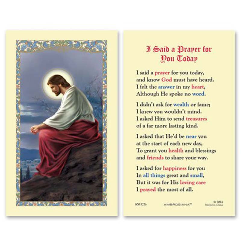 Christ Overlooking Jerusalem Laminated Holy Card - 25/pk