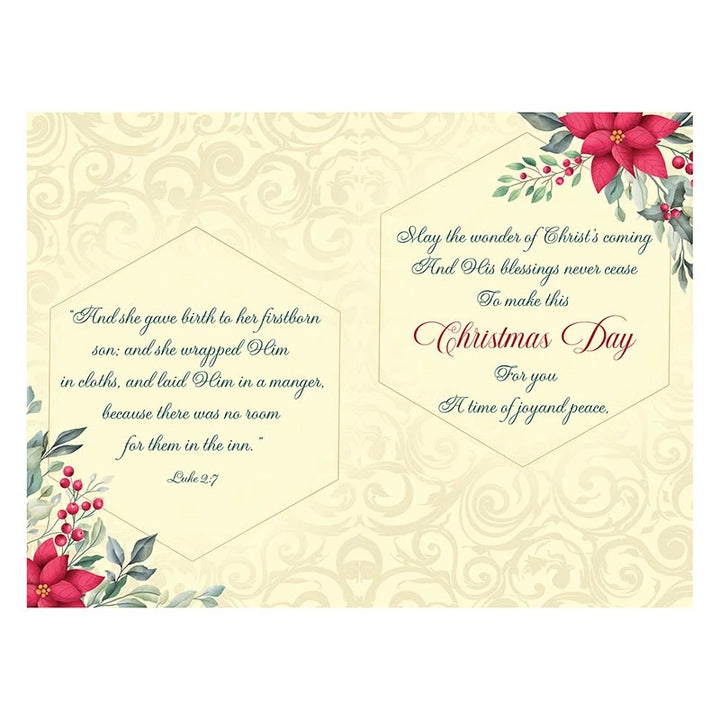 Boxed Christmas greeting card assortment with 2 cards each of 6 different faith-filled designs.