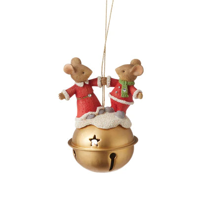 Christmas bell couple mice