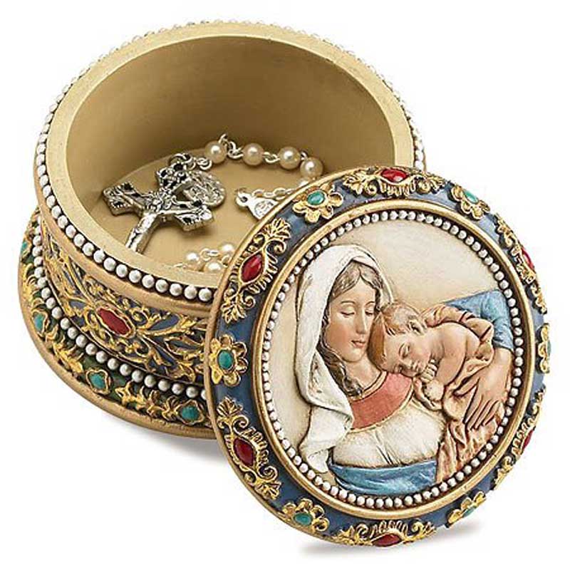 Madonna and Child Rosary Box