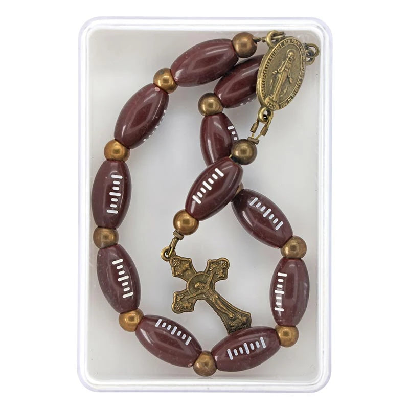 Catholic football one-decade rosary from the Game-Day Collection for players, coaches, teams, and pre-game prayer.