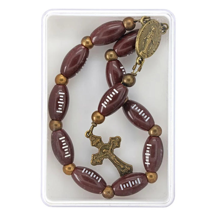 Catholic football one-decade rosary from the Game-Day Collection for players, coaches, teams, and pre-game prayer.