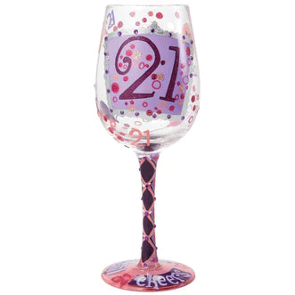 21st Birthday Wine Glass