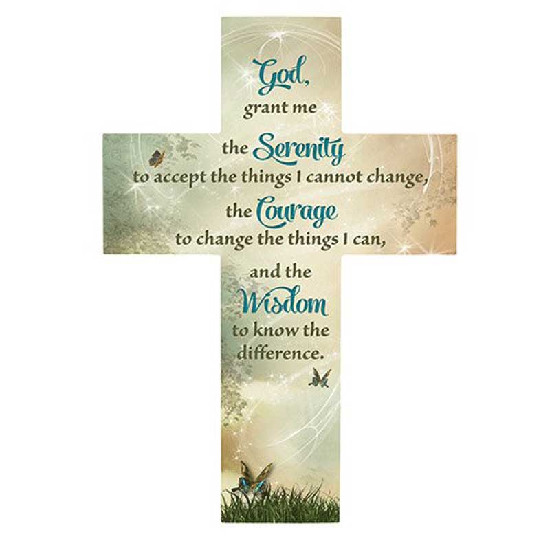 Gerffert Inspirational 12" Wood Cross - Serenity Prayer