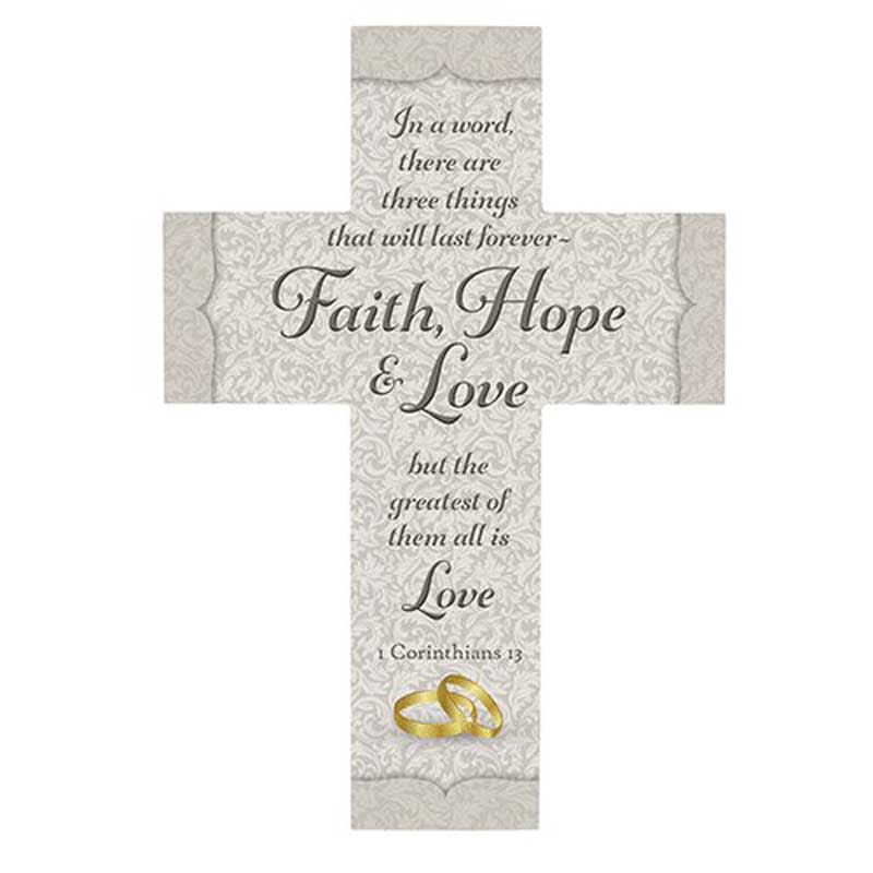 Gerffert Inspirational 12" Wood Cross - Wedding/Anniversary