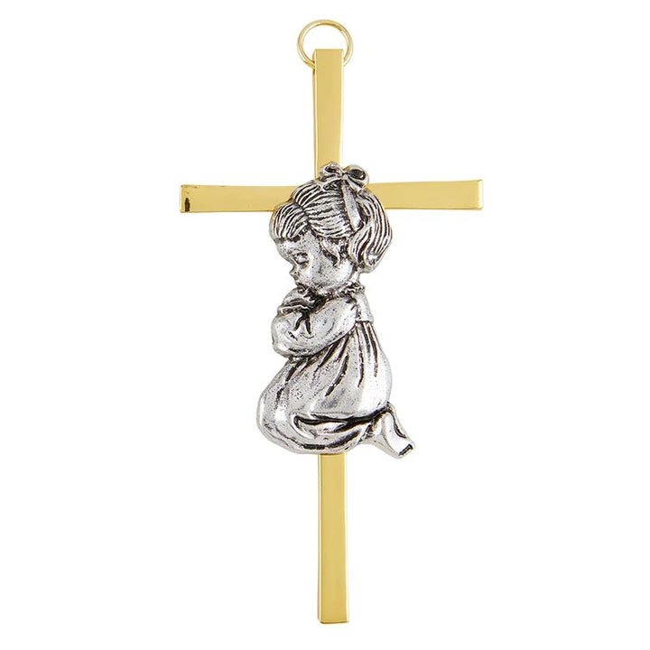 Girl’s Guardian Angel Cross &amp; Crib Medal Gift Set - Set of 4