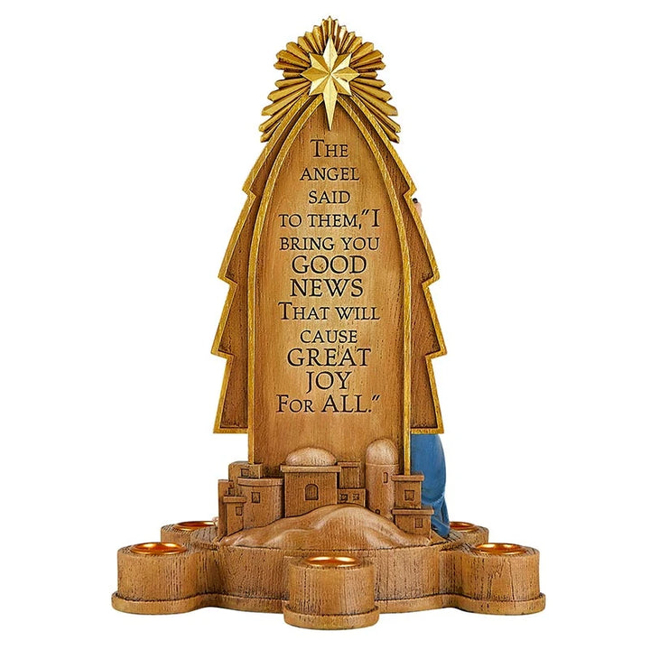 Catholic Nativity Advent candleholder for family prayer, Advent candle lighting, home altars, and Christmas décor.