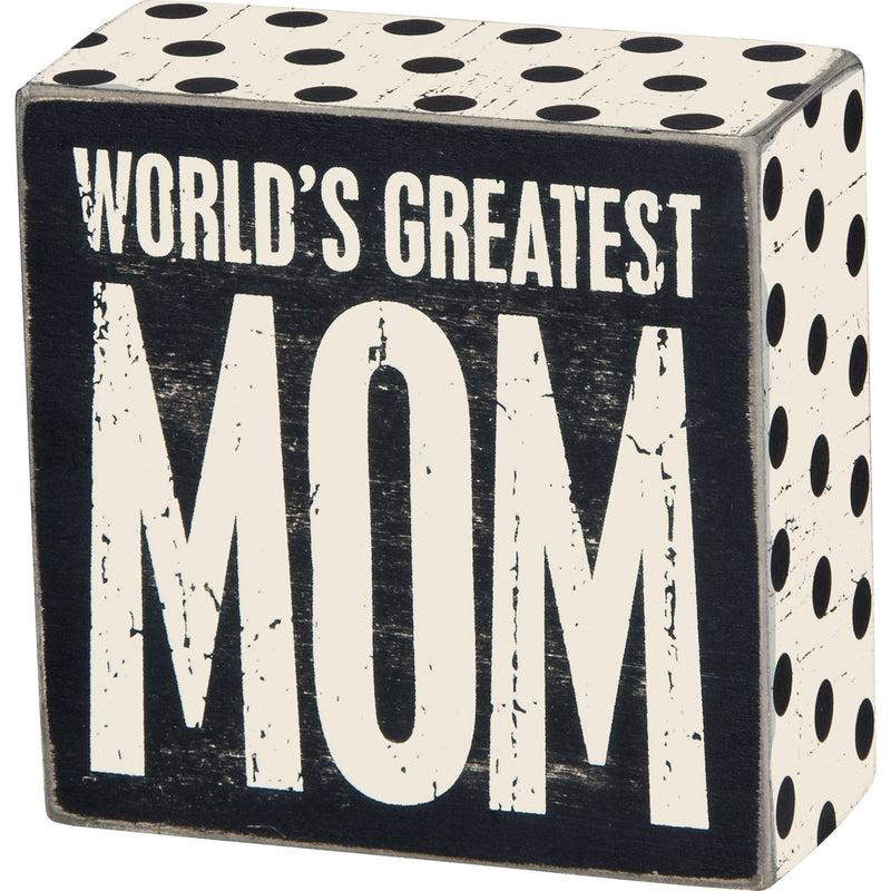Greatest Mom Box Sign (Pack of 2)