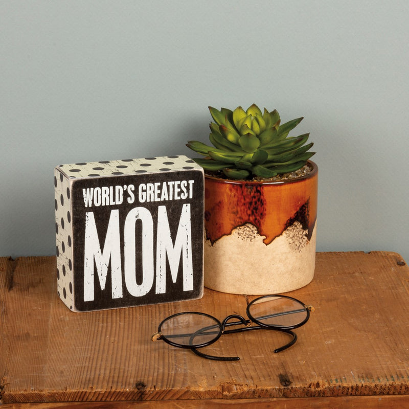 Greatest Mom Box Sign (Pack of 2)