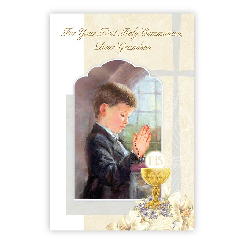 Greeting Card - For Your First Communion, Dear Grandson