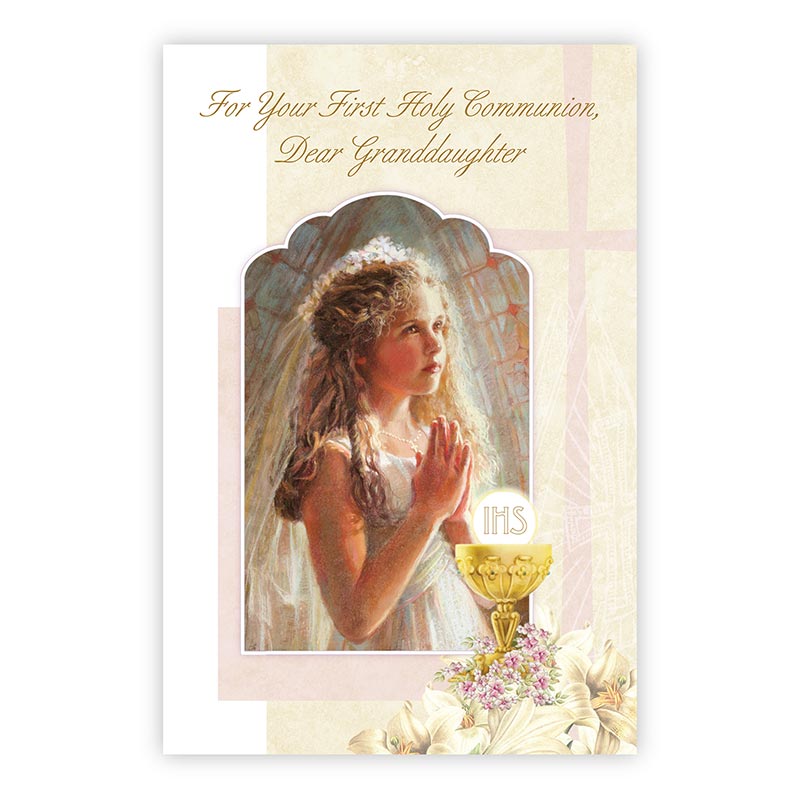 Greeting Card - For Your First Communion, Granddaughter
