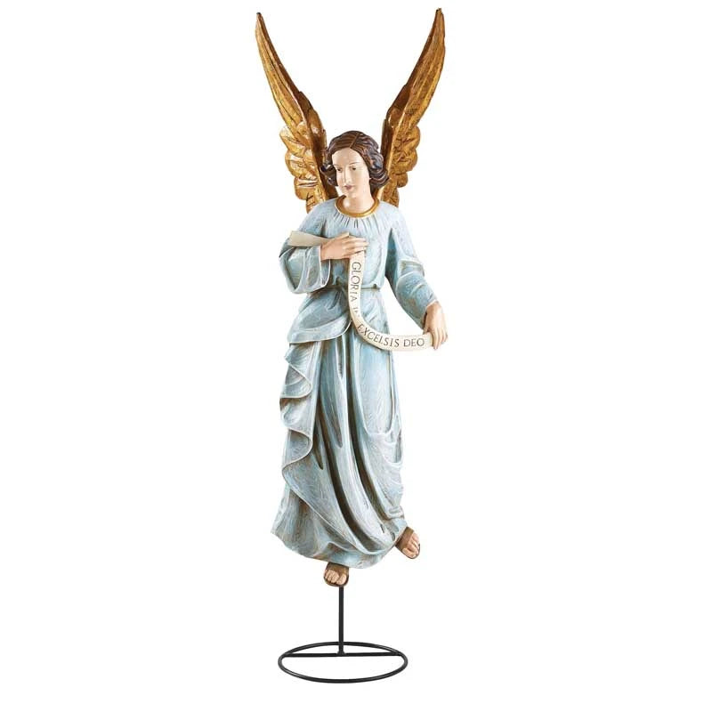 32 inch Hand-Painted Gloria Angel resin Nativity figure from the Val Gardena Collection.