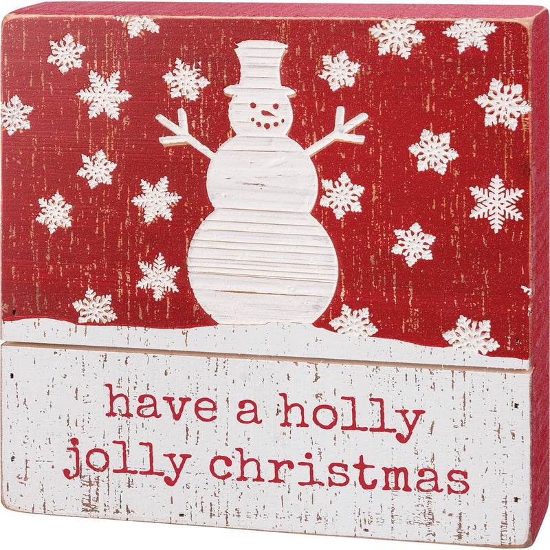 Have A Holly Jolly Christmas Slat Box Sign (PACK OF 2)