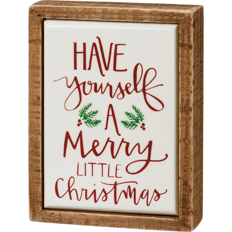 Have Yourself A Merry Christmas Box Sign Mini (Pack of 2)