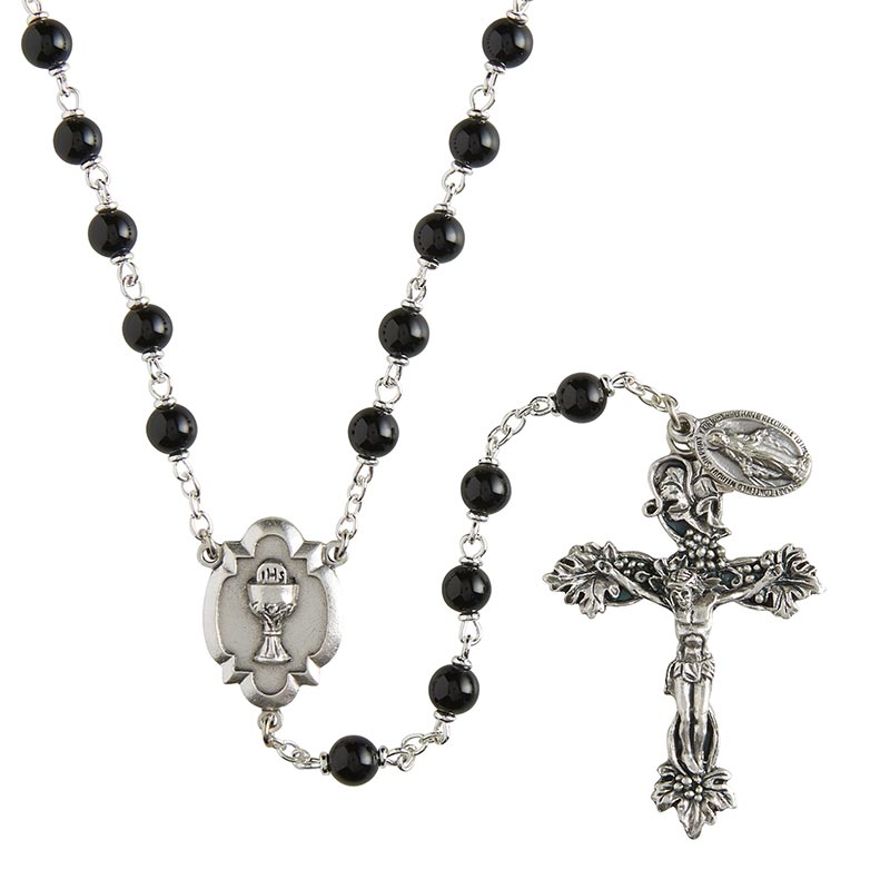 Heritage Collection First Communion Rosary - Jet