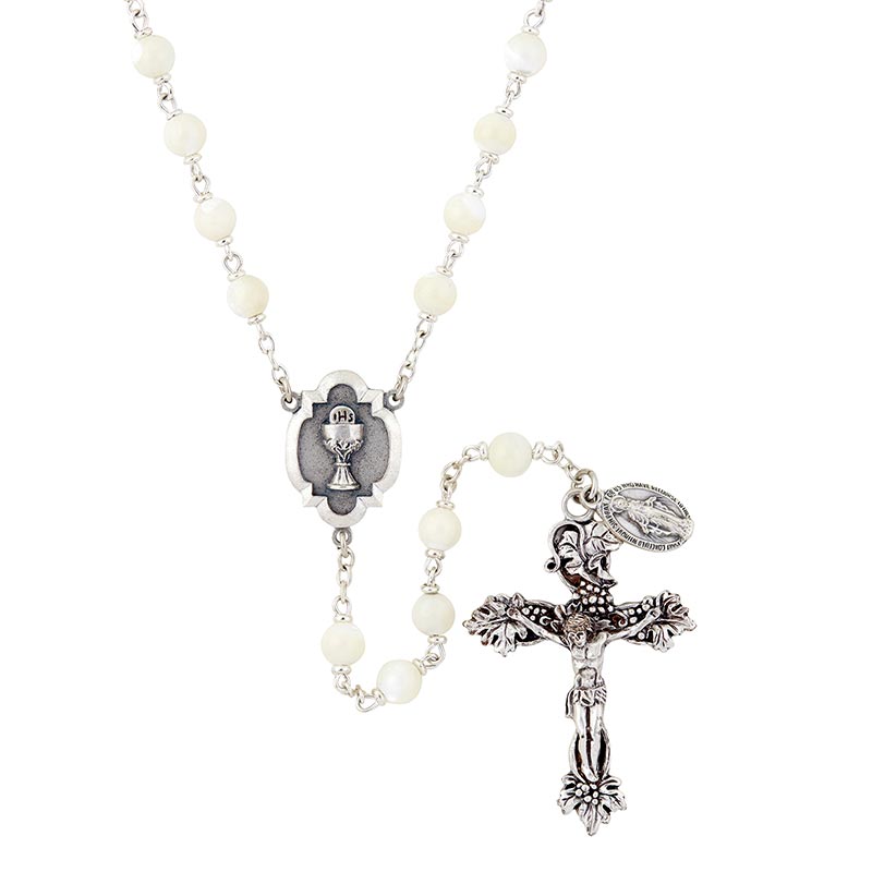 Heritage Collection First Communion Rosary - White