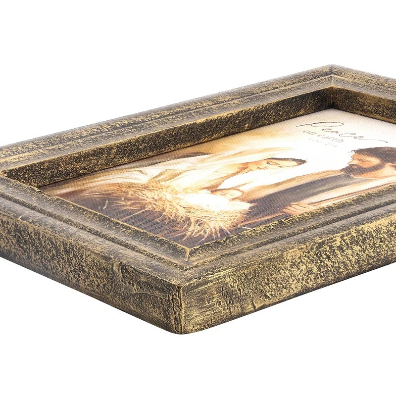 5 x 7 Holy Family religious framed art featuring a peaceful faith-centered design.