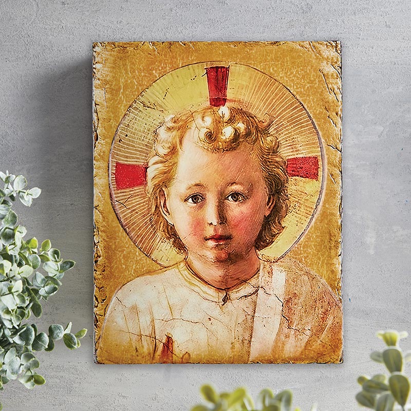 Square Tile Plaque with Stand - The Christ Child