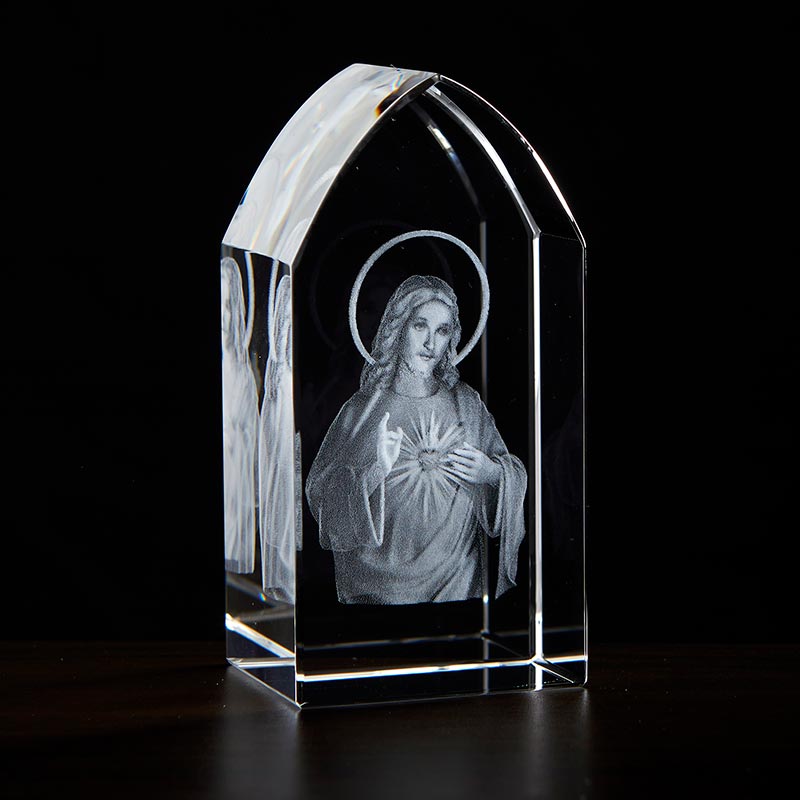 Sacred Heart Etched Glass