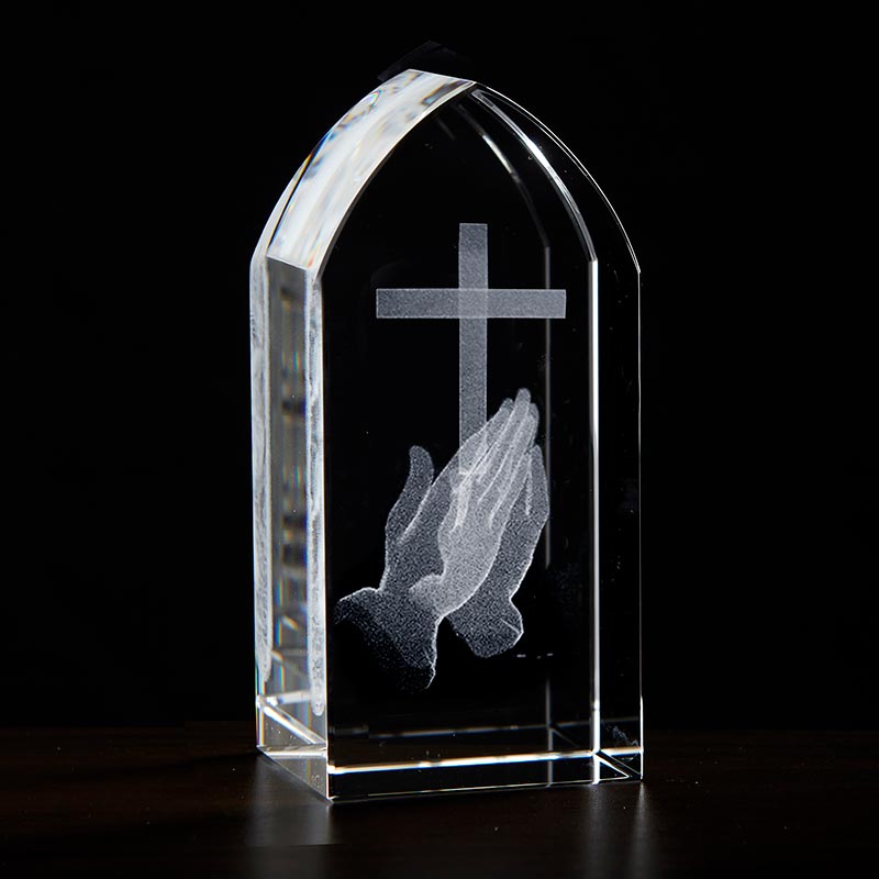 Praying Hands Etched Glass