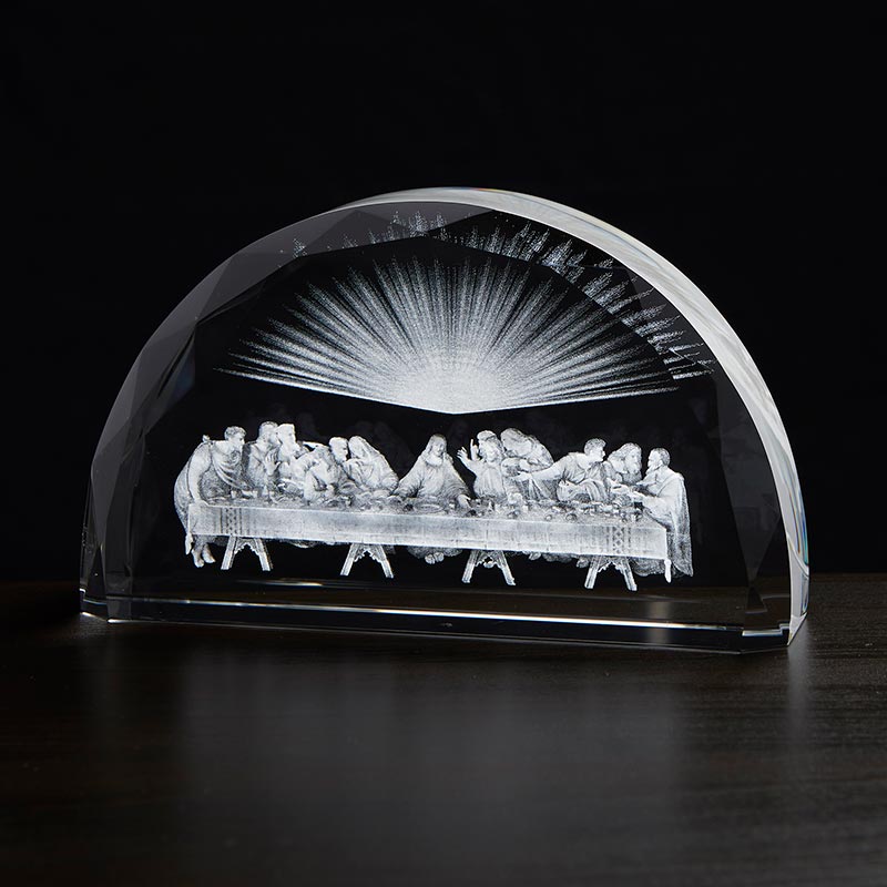 Last Supper Scene Etched Glass