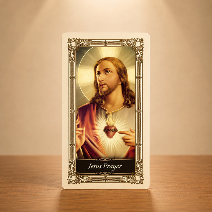 Jesus Prayer Card with Sacred Heart image of Jesus Christ