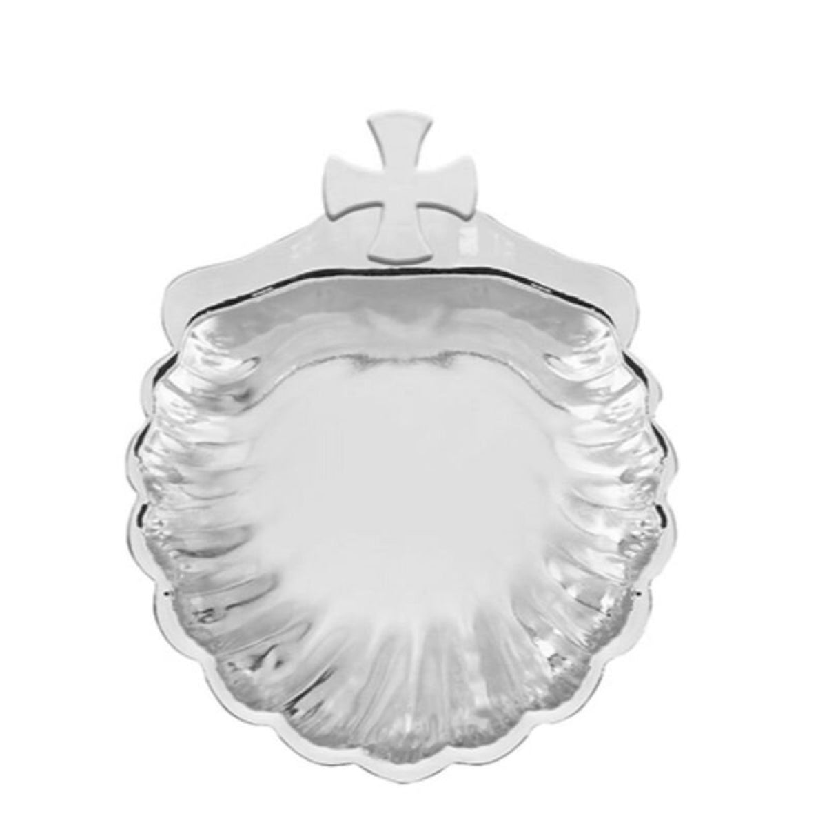 Kathy Fincher rhodium-plated engravable Baptism shell in gift box