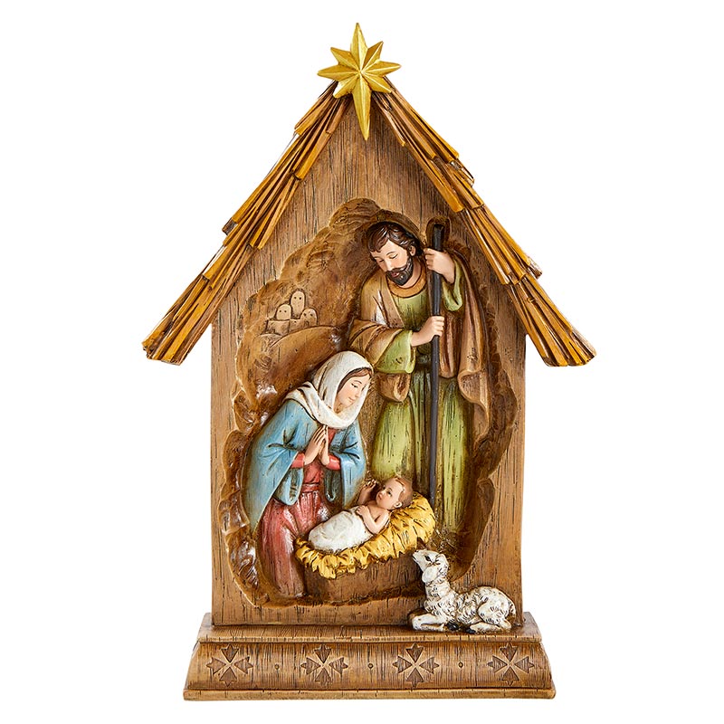 Holy Family in Creche Statue