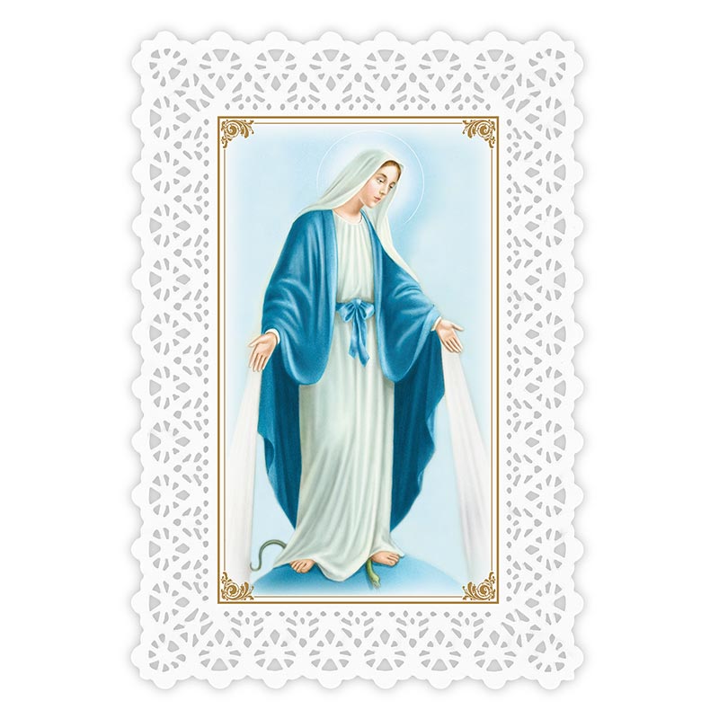Lace Holy Card - Our Lady of Grace/Hail Mary
