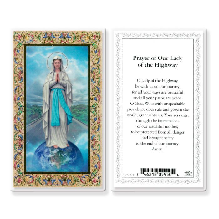 Our Lady of the Highway Holy Card