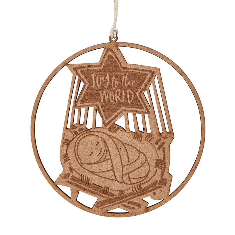 Laser Cut Wood Ornament - Joy To The World