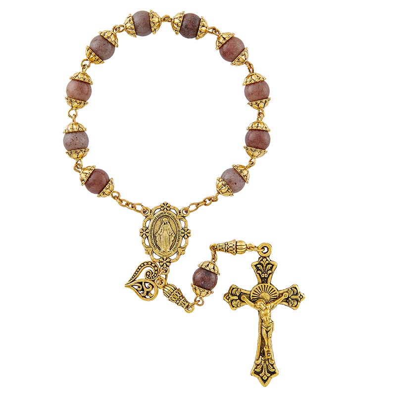 Mantle Of Mary One-Decade Rosary - Tawny