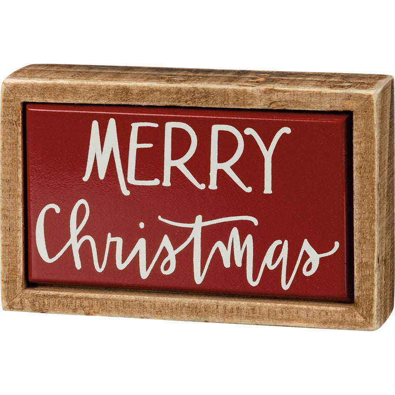 Merry Christmas Box Sign Mini (Pack of 2)