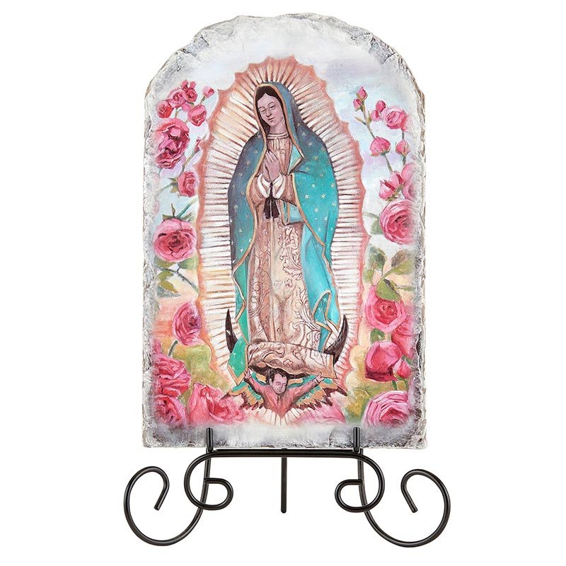 Arched Tile Plaque with Stand - Our Lady Of Guadalupe