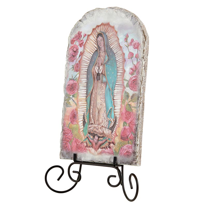 Arched Tile Plaque with Stand - Our Lady Of Guadalupe