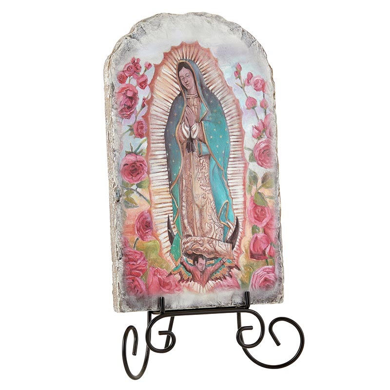 Arched Tile Plaque with Stand - Our Lady Of Guadalupe