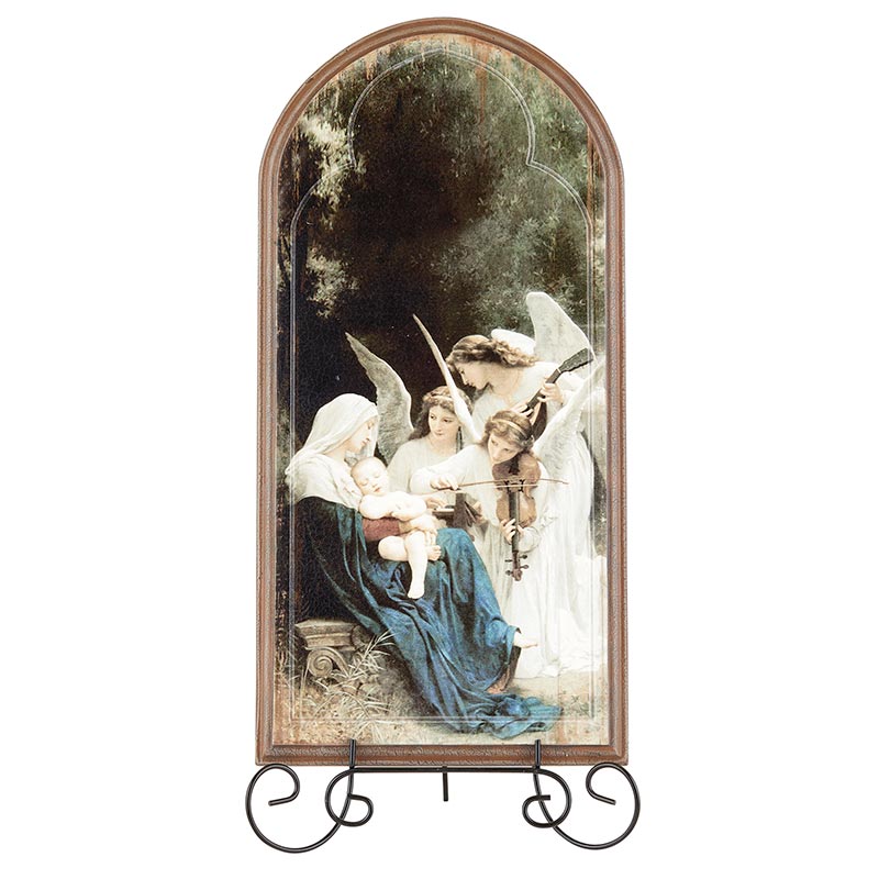 Arched Wood Plaque - Bouguereau: Song Of Angels