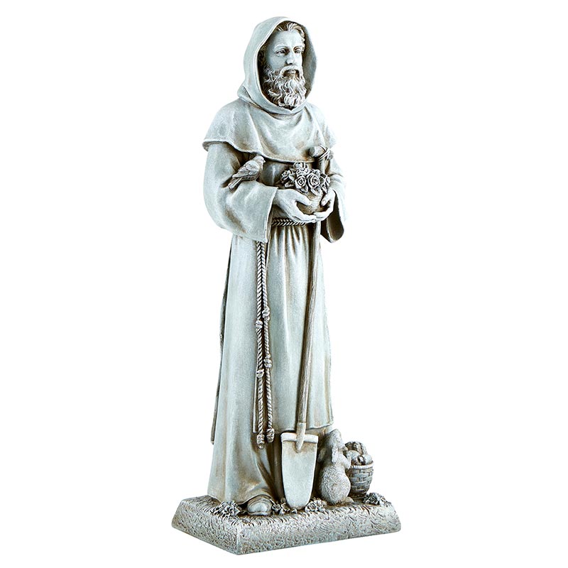 12" Saint Fiacre Garden Statue