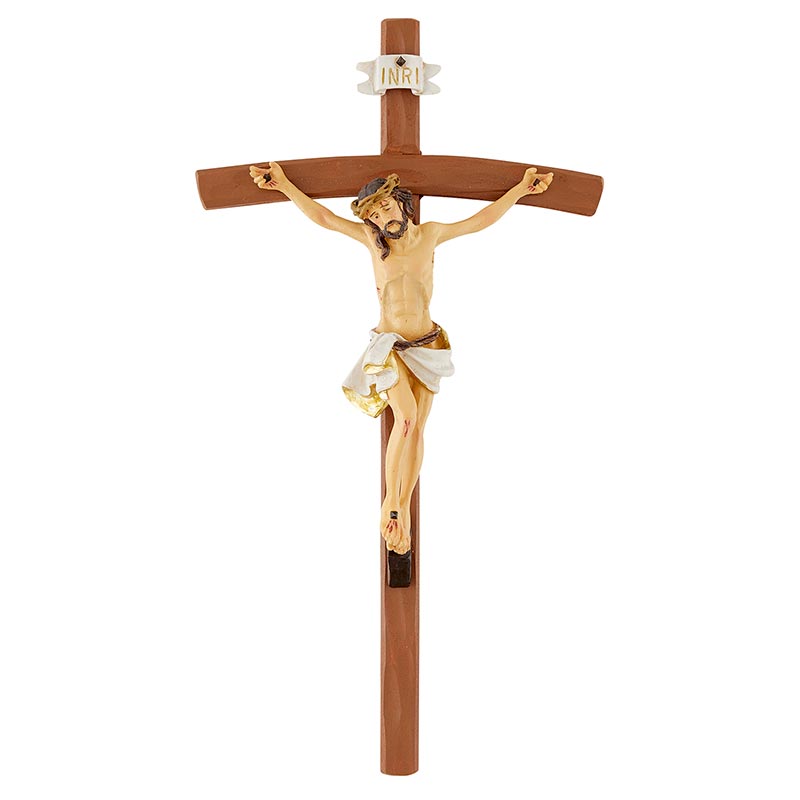 12" Hammered Finish Crucifix-Pack of 02