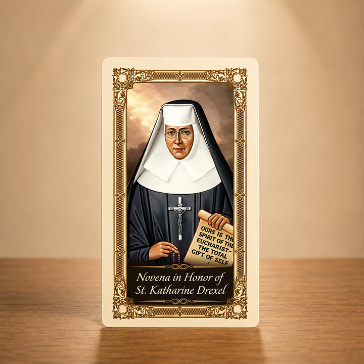 St. Katharine Drexel Prayer Card with saint in religious habit