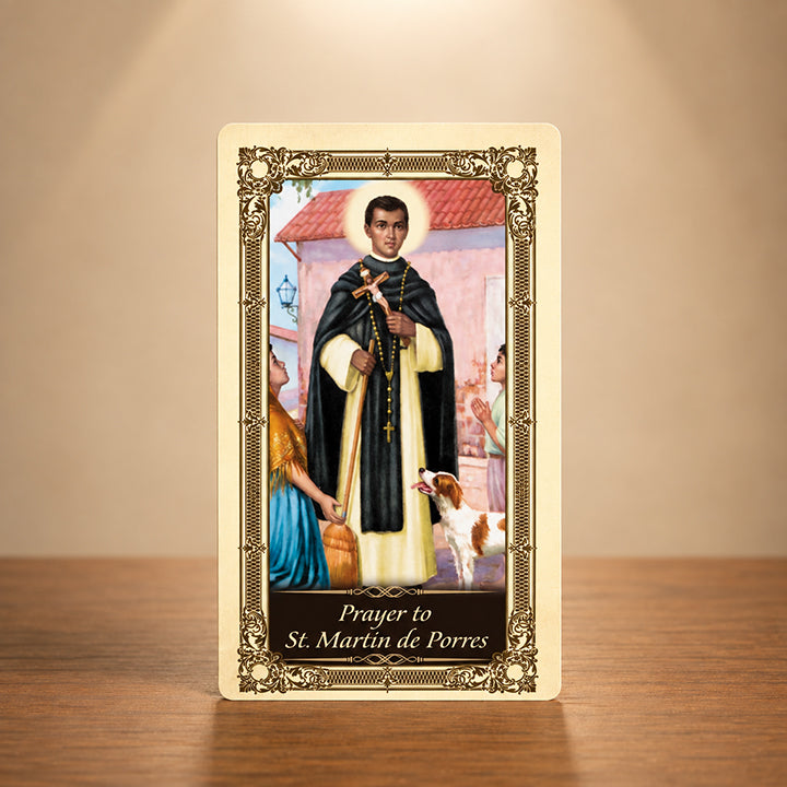 St. Martin de Porres laminated Catholic prayer card with charity and humility prayer
