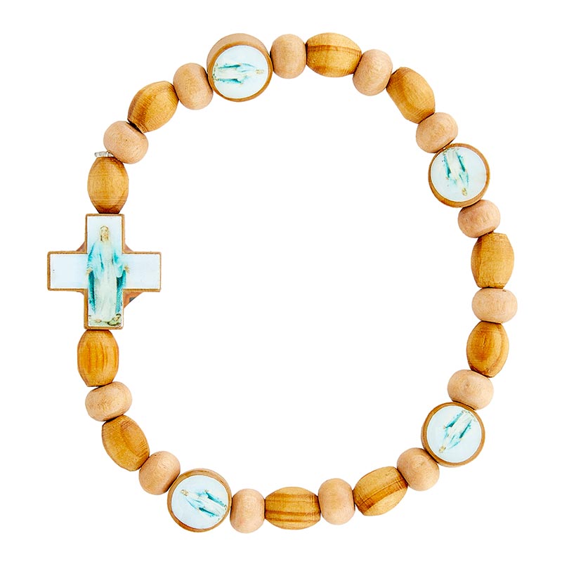 Our Lady Of Guadalupe Wood Bead Bracelet