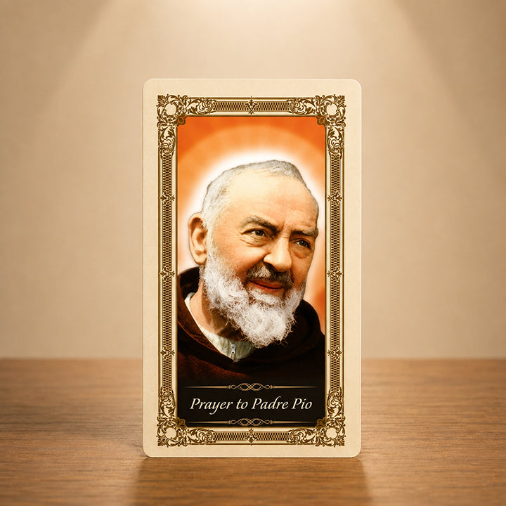 Padre Pio Healing Prayer Kilgarlin Laminated Prayer Card featuring a Catholic prayer image and devotional design