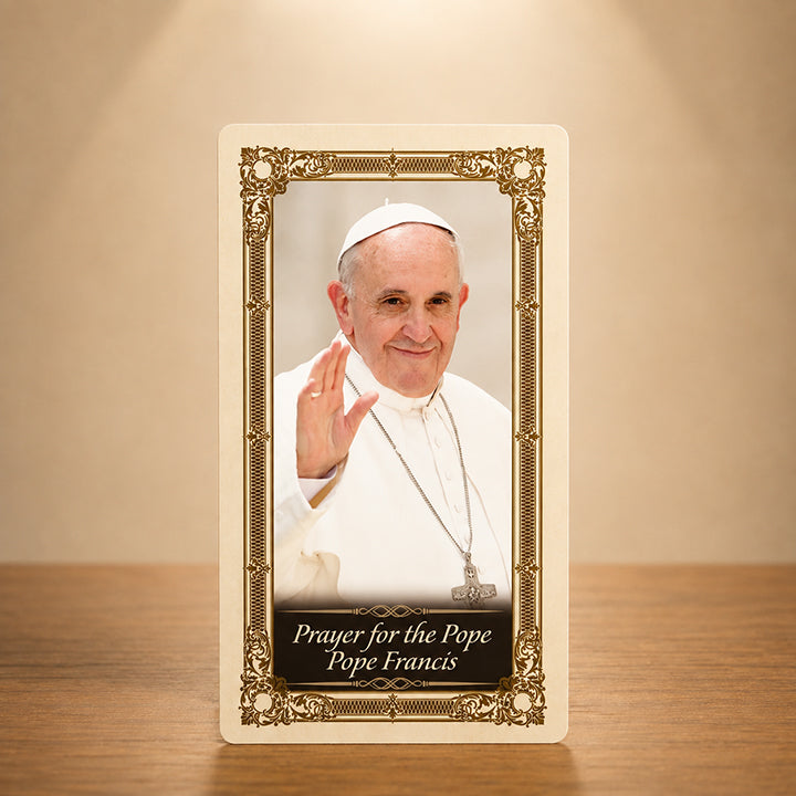 Prayer for Pope Francis laminated Catholic prayer card with Pope Francis portrait
