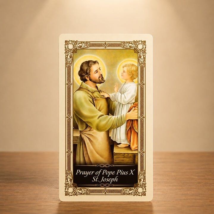 St. Joseph Prayer Card with Saint Joseph and Child Jesus